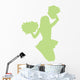 Green Jumping Pom-pom Cheerleader Wall Decal