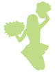Green Jumping Pom-pom Cheerleader Wall Decal