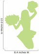 Green Jumping Pom-pom Cheerleader Wall Decal