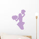 Purple Jumping Pom-pom Cheerleader Wall Decal