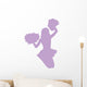 Purple Jumping Pom-pom Cheerleader Wall Decal