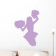 Purple Jumping Pom-pom Cheerleader Wall Decal