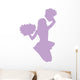 Purple Jumping Pom-pom Cheerleader Wall Decal