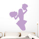 Purple Jumping Pom-pom Cheerleader Wall Decal