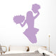 Purple Jumping Pom-pom Cheerleader Wall Decal