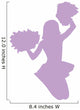 Purple Jumping Pom-pom Cheerleader Wall Decal