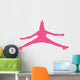 Hot Pink Jumping Cheerleader Wall Decal