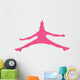 Hot Pink Jumping Cheerleader Wall Decal
