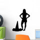 Black Silhouetted Cheerleader Wall Decal