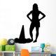 Black Silhouetted Cheerleader Wall Decal