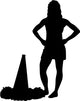 Black Silhouetted Cheerleader Wall Decal