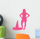 Hot Pink Silhouetted Cheerleader Wall Decal