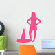 Hot Pink Silhouetted Cheerleader Wall Decal
