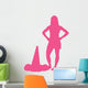 Hot Pink Silhouetted Cheerleader Wall Decal