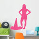 Hot Pink Silhouetted Cheerleader Wall Decal