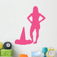 Hot Pink Silhouetted Cheerleader Wall Decal