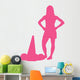 Hot Pink Silhouetted Cheerleader Wall Decal