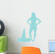 Light Blue Silhouetted Cheerleader Wall Decal