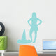 Light Blue Silhouetted Cheerleader Wall Decal