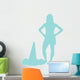 Light Blue Silhouetted Cheerleader Wall Decal