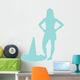 Light Blue Silhouetted Cheerleader Wall Decal