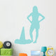 Light Blue Silhouetted Cheerleader Wall Decal