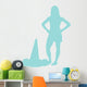 Light Blue Silhouetted Cheerleader Wall Decal