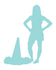 Light Blue Silhouetted Cheerleader Wall Decal