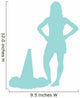 Light Blue Silhouetted Cheerleader Wall Decal