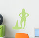 Lime Green Silhouetted Cheerleader Wall Decal