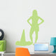 Lime Green Silhouetted Cheerleader Wall Decal