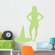 Lime Green Silhouetted Cheerleader Wall Decal