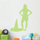 Lime Green Silhouetted Cheerleader Wall Decal