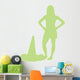 Lime Green Silhouetted Cheerleader Wall Decal