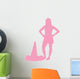 Pink Silhouetted Cheerleader Wall Decal