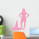 Pink Silhouetted Cheerleader Wall Decal