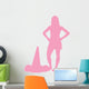 Pink Silhouetted Cheerleader Wall Decal