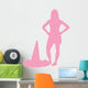 Pink Silhouetted Cheerleader Wall Decal