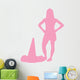 Pink Silhouetted Cheerleader Wall Decal