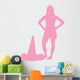 Pink Silhouetted Cheerleader Wall Decal