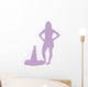 Purple Silhouetted Cheerleader Wall Decal