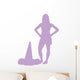 Purple Silhouetted Cheerleader Wall Decal