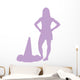 Purple Silhouetted Cheerleader Wall Decal