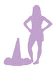 Purple Silhouetted Cheerleader Wall Decal