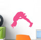 Hot-pink Forward Flip Cheer Wall Decal