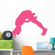 Hot-pink Forward Flip Cheer Wall Decal
