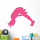 Hot-pink Forward Flip Cheer Wall Decal