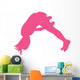 Hot-pink Forward Flip Cheer Wall Decal