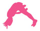 Hot-pink Forward Flip Cheer Wall Decal