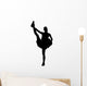 Black Stretching Poms Cheerleading Wall Decal